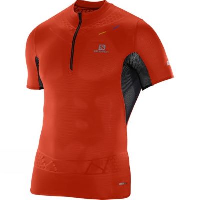 Tee Salomon S-Lab Exo Zip Hombre - Rojas / Negras - Chile HCS594278